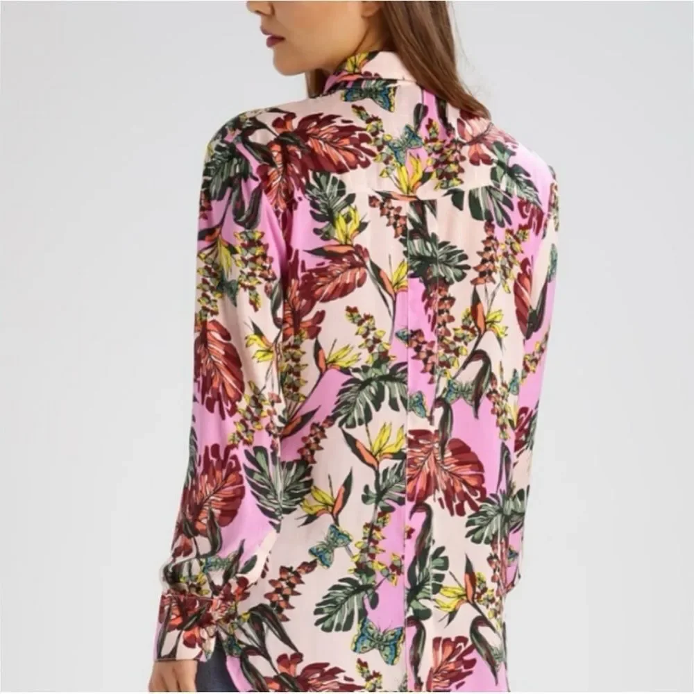Free People Under The Palms Button Down long Shirt M